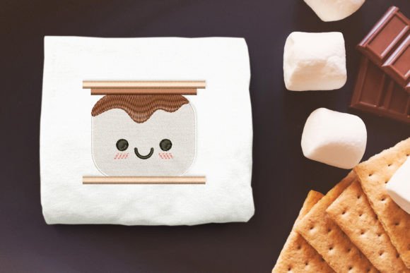 Adorable Kawaii S'more Mini Embroidery