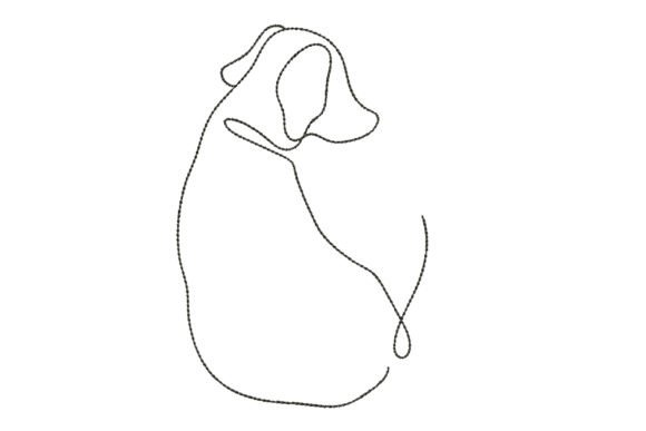 Charming Linear Embroidery Design - Dog