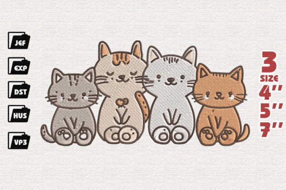 Cute Animals, Cat Family Embroidery Review