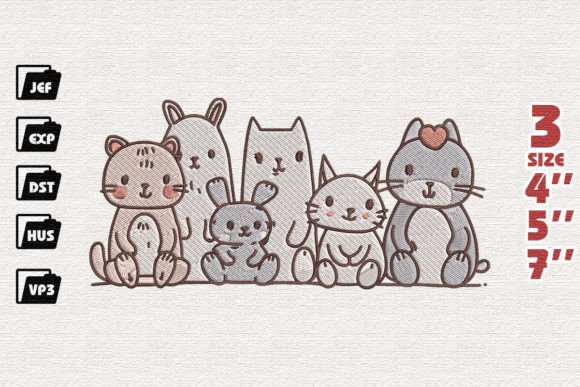 Cute Animals Family Embroidery: A Joyful Addition