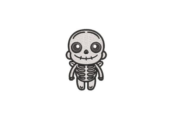 Spooky Charm: Skeleton Halloween Embroidery Design